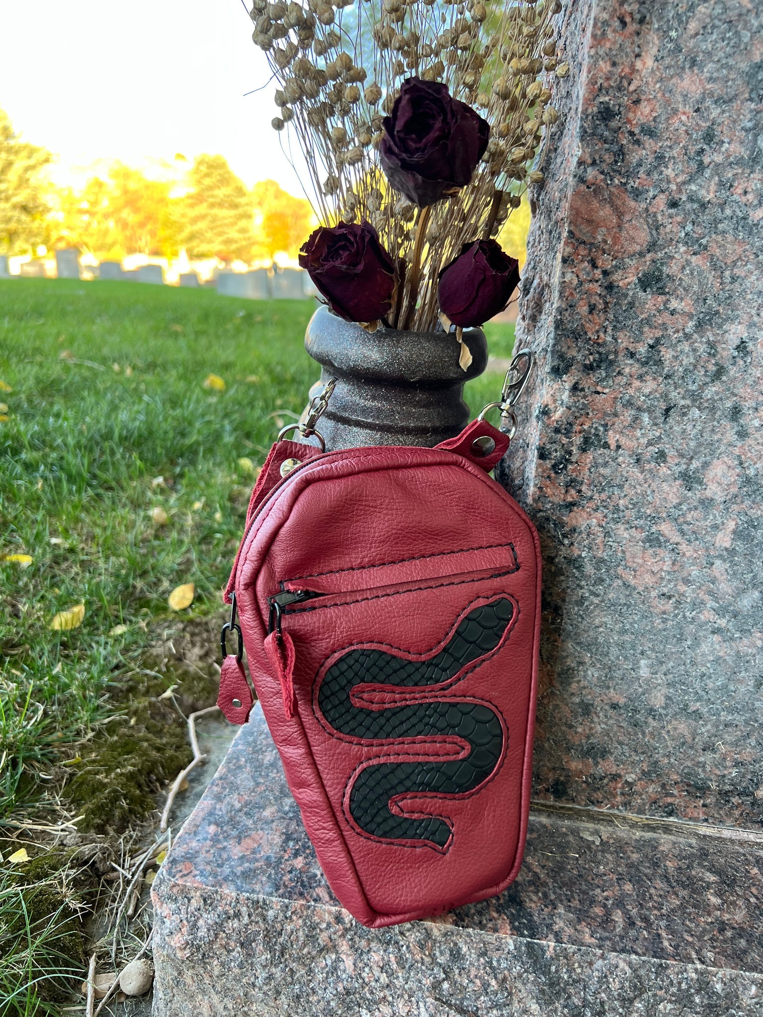 Red coffin bag on sale