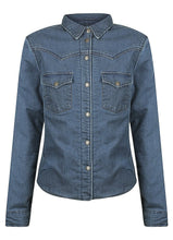 Load image into Gallery viewer, Savannah Moto Shirt Denim