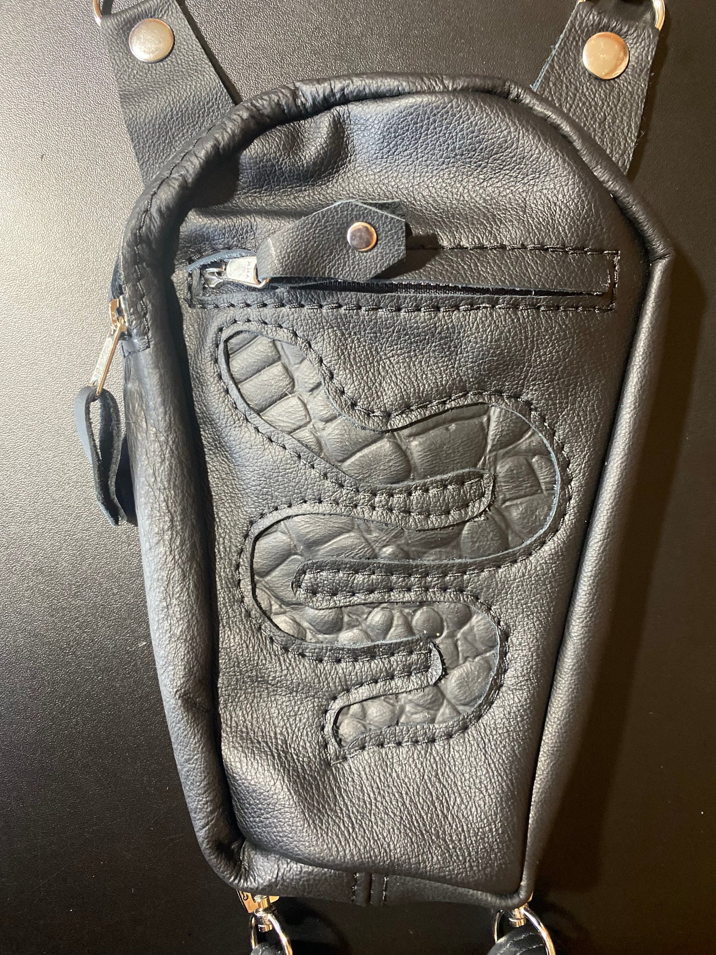 Coffin Serpent Thigh Bag Black