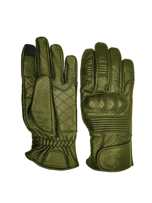 Queen Bee Gloves Olive Perforated