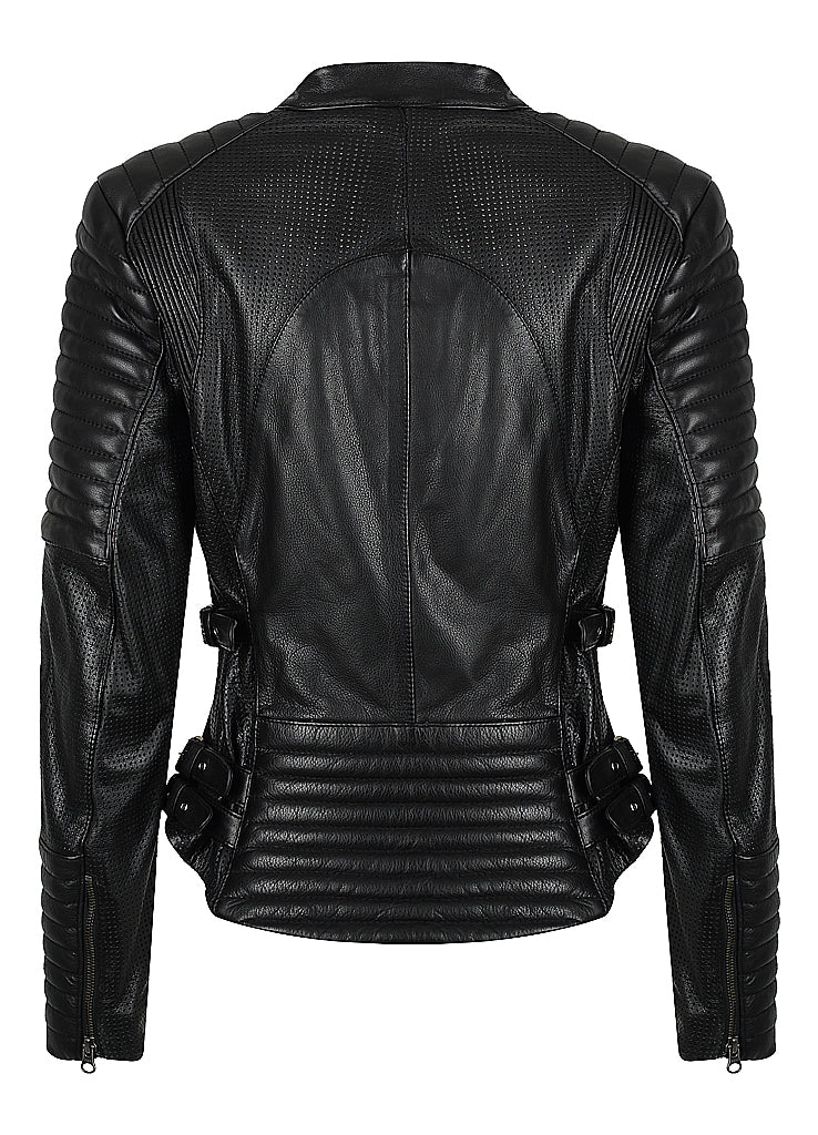 Women's Leather motorcycle top jacket