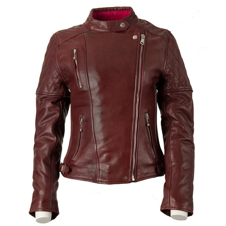 Women's Red Motorcycle Jacket - Bobber Jacket Burgundy